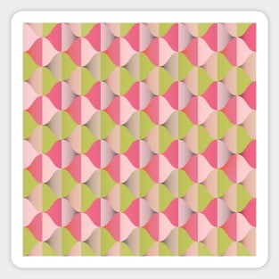 60s Retro vibes in pink and lime green pattern Sticker